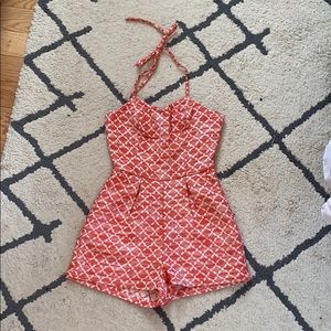 Orange and white romper